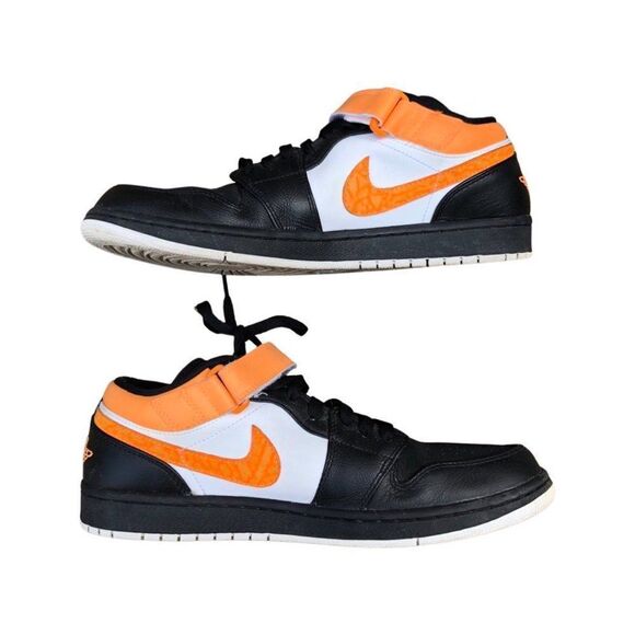 Rare 2012 Nike Air Jordan 1 Low Black Bright Citrus Size 11 - Picture 4 of 16